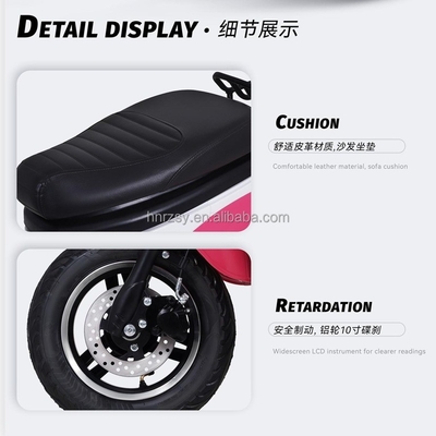60v 72v 1000w elektrische motorfiets 2 personen elektrische bromfiets scooters met 10 inch aluminium wiel hub en 100kg lading