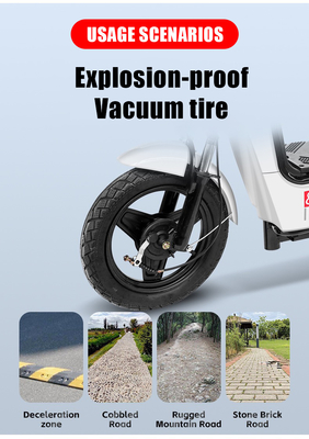 16&quot; wielgrootte Urban Leisure Electric Automatic Driving 48V Tweewieler elektrisch motorvoertuig met laadtijd 3 uur