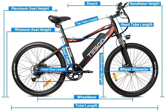 Elektrische E-fiets 48V 350W 10.4AH Long Range E Cycle Fiets met geïntegreerde batterij