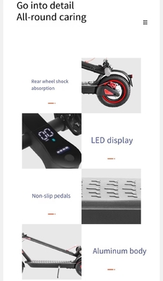 Unisex toepasbaar Hot 8-inch Aluminium Electric Scooter Opvouwbaar en Long-Range Walker met maximale snelheid 31-40km/h