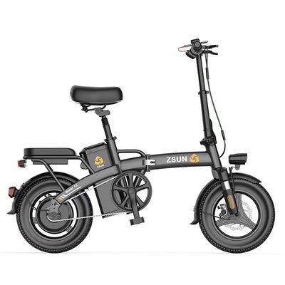 Aluminium legering 14 inch vouwbare elektrische fiets voor volwassenen aangedreven door 48V 250W lithiumbatterie