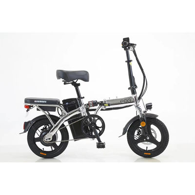 Aluminium legering 14 inch vouwbare elektrische fiets voor volwassenen aangedreven door 48V 250W lithiumbatterie