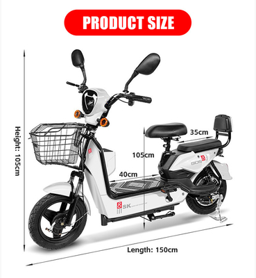 18&quot; wielgrootte 7 snelheid elektrische stadsfiets met 350watt / 500watt 48v 12ah batterij E-bikes 2024 elektrische fiets scooter